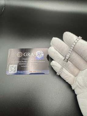 925 Sterling Silver Moissanite Tennis Bracelet 3mm 6.5" D VVS1 GRA Women's